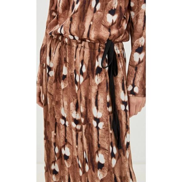 Malene Birger Maxi Dress ~ Eliah Silk Animal Print Shibori Look ~ Sz 38 - Picture 12 of 13